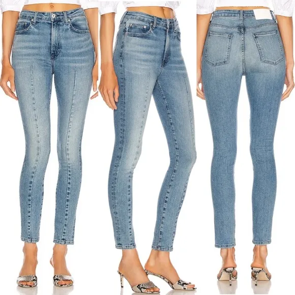 Jonathan Simkhai Standard Rae Darted High Waisted Skinny Jeans: Vintage Melrose Size 25 - Image 2