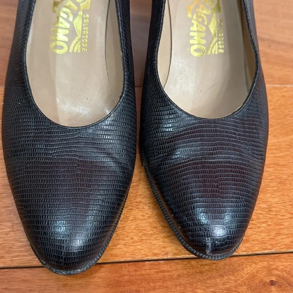 Salvatore Ferragamo Women's Black D'Orsay 2.5 Heels Sz 7.5B - Image 2