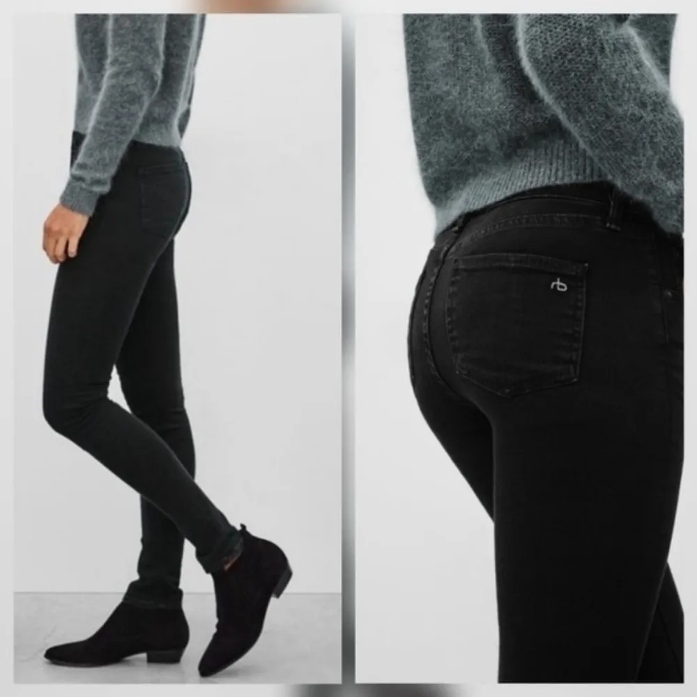 Rag & Bone Black Bruin 10 Inch High Rise Jeans - Image 3