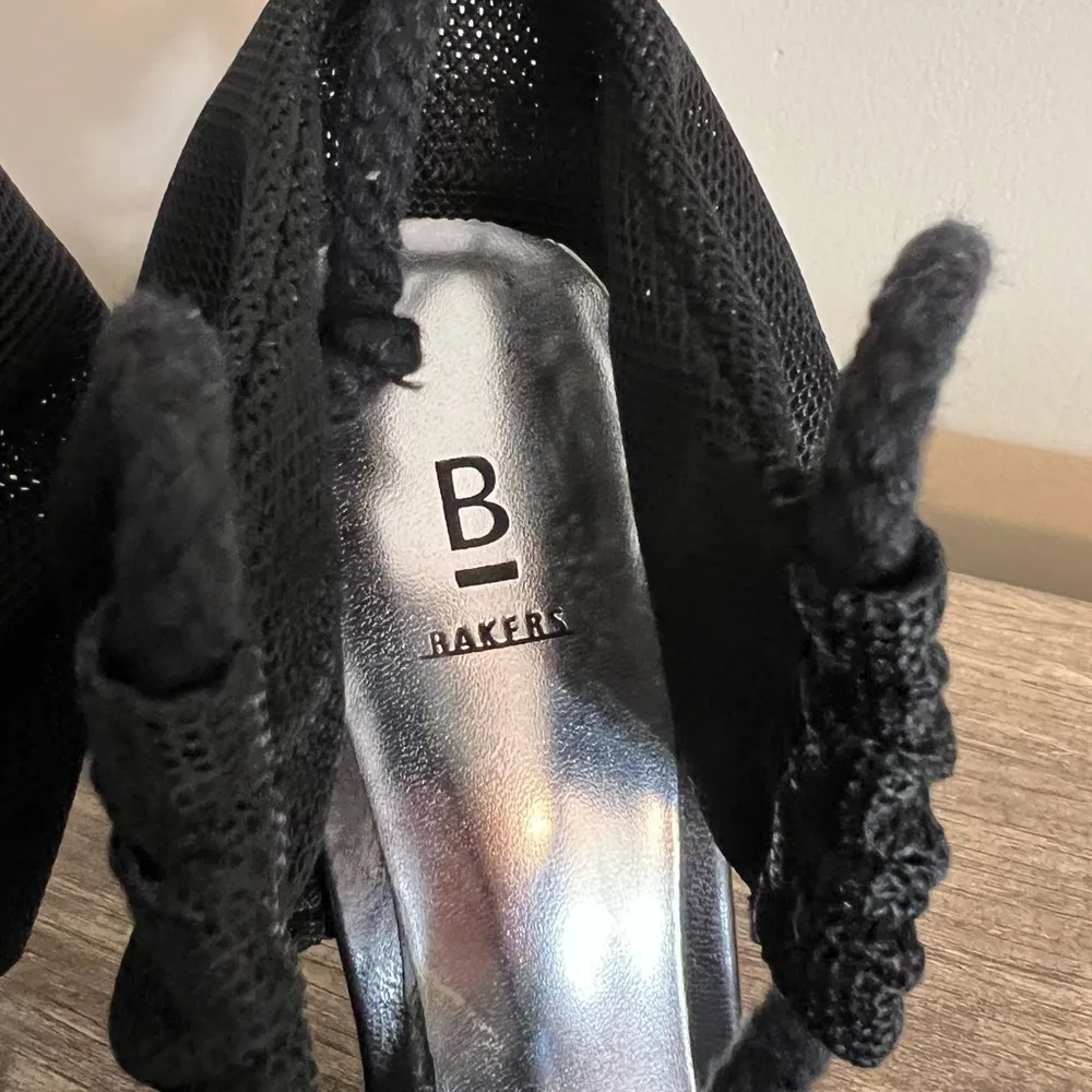 Bakers Black Tie stiletto High Heels Shoes Open Toe Formal Prom Hoco Sz 6.5 B - Image 5