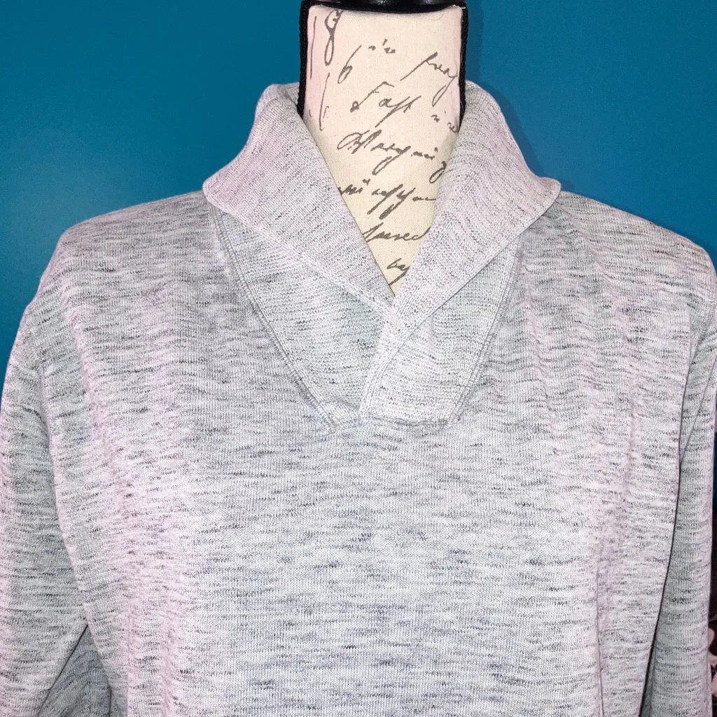J. Crew 100% Cotton Gray Shawl Collar Pullover Sweater, XL - Image 2