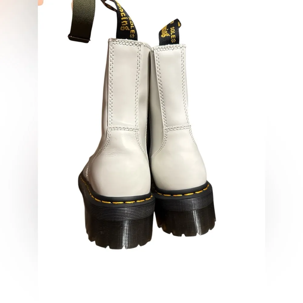 Dr Martens JADON BOOT SMOOTH LEATHER PLATFORMS WHITE SIZE W 9 - Image 7