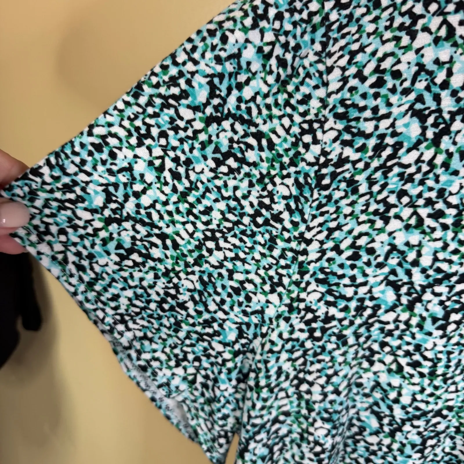 Philosophy Woman 3X Abstract Print Short Sleeve‎ Flowy Stretchy Vacation Top Blue - Image 2