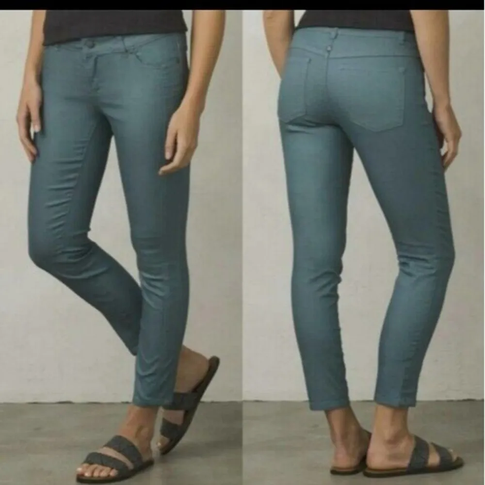 New NWT Womens Prana Pants Carlotta 6 28 Pockets Crop Jeans Dark Blue Indigo Str - Image 2