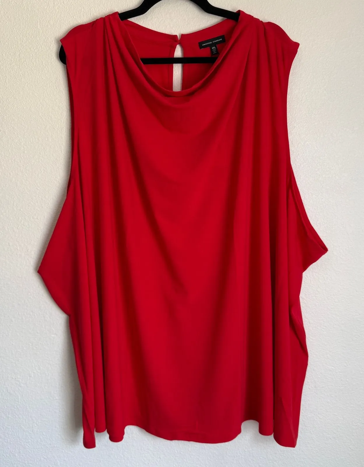 NWT Universal Standard 7X Crepe Jersey Cowl Tank Top Blouse Red Career - Image 1