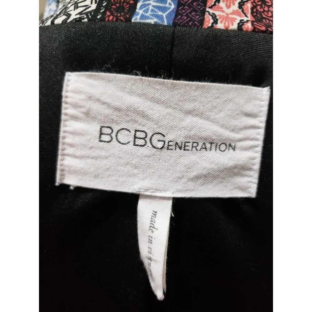 BCBGeneration Women's Multi Lined Striped Long Sleeve Open Front Blazer Size L - Image 9