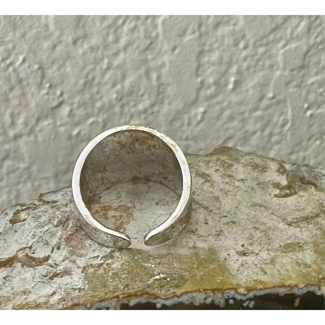 Retro Mod Flower open Band Ring Silver - Image 5