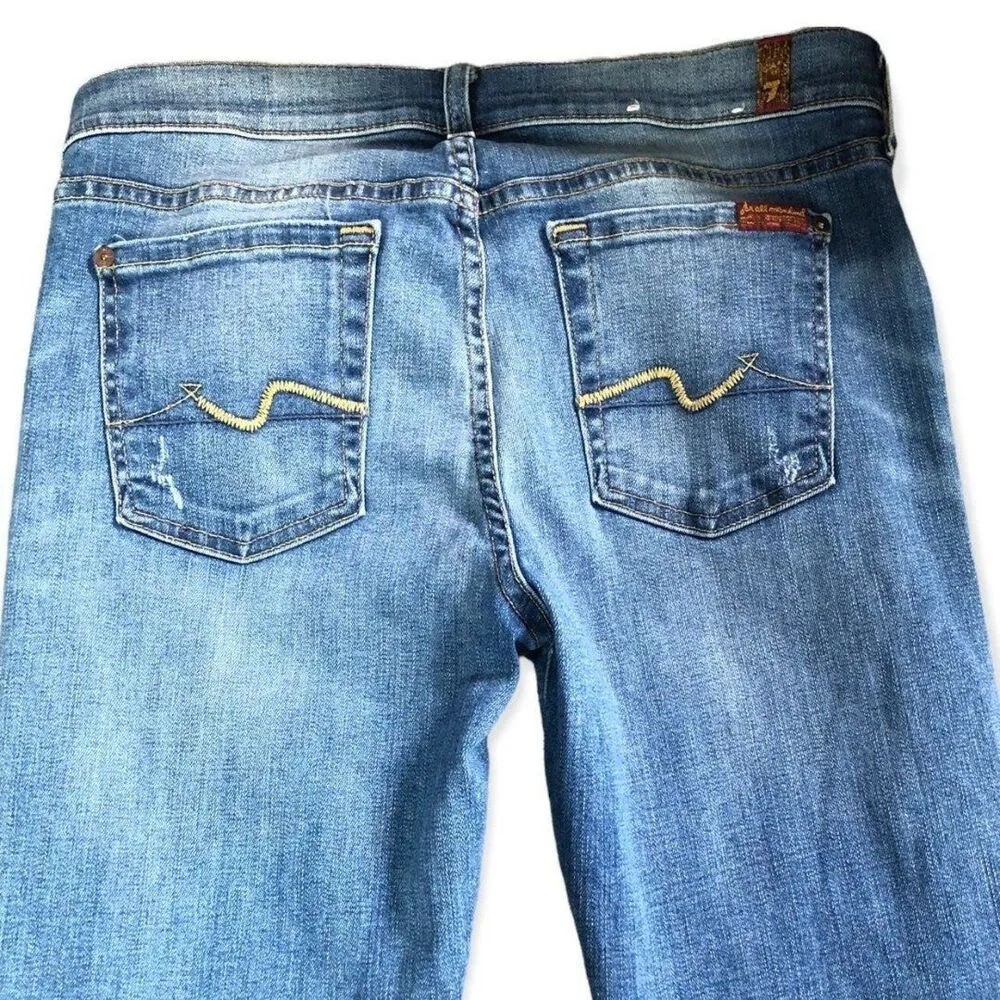 7 For All Mankind Josefina Boyfriend Mid Rise Medium Wash Jeans - Image 5