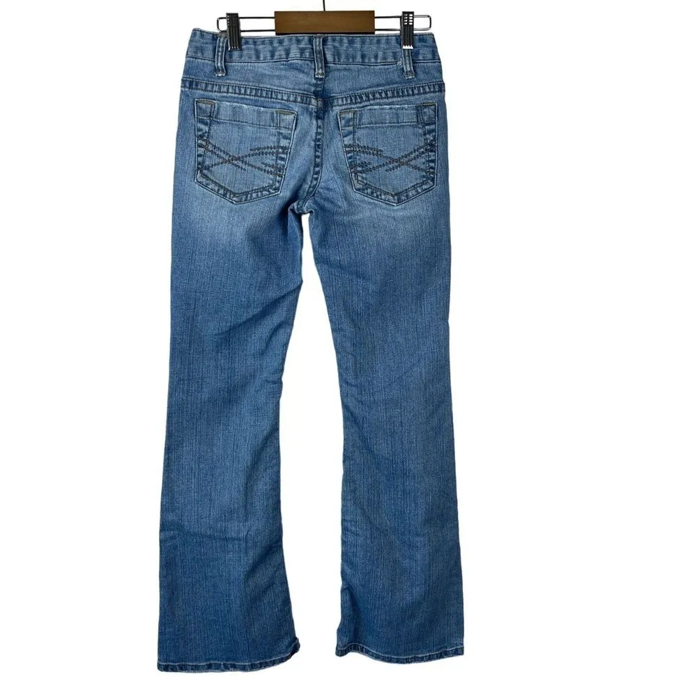 Aeropostale Y2K Hailey Skinny Flare Jeans Womens Sz 1 2 Blue Low Rise 28x31 TALL - Image 2