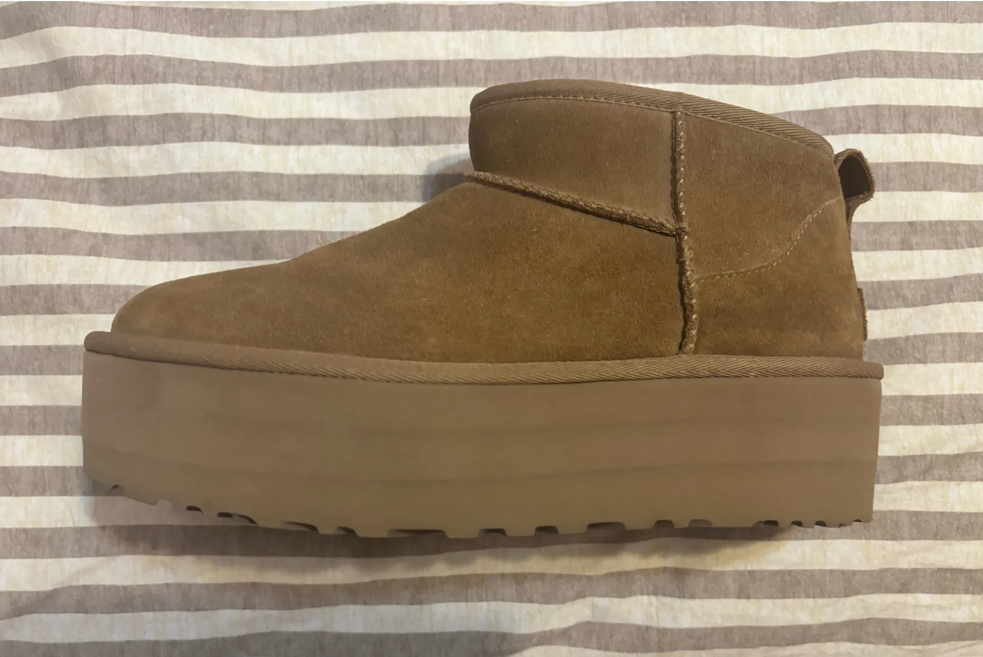 Platform Mini UGG Boots Chestnut - Image 8