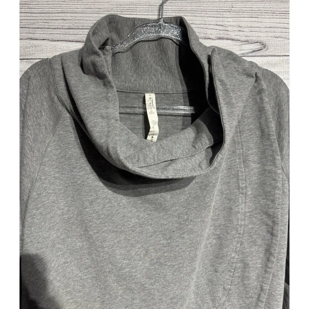 LULULEMON Jacket 6 Cocoon Wrap Sweater Athleisure Coastal Minimalist Boho RARE Gray - Image 4