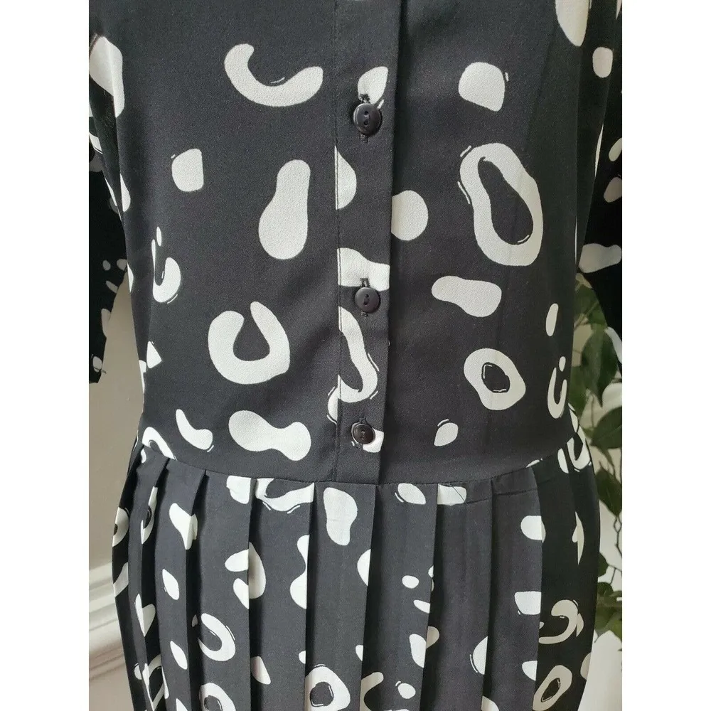Wednesday'sGirl Black/White Fit&Flair Dress L Black Size L - Image 3