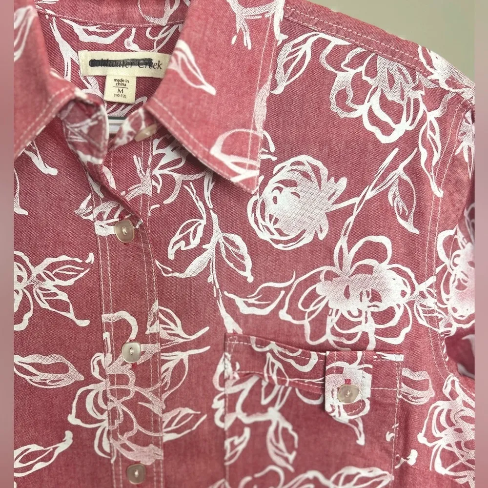 Coldwater Creek Women’s Medium Button front Blouse/jacket Like New Floral Print - Image 8