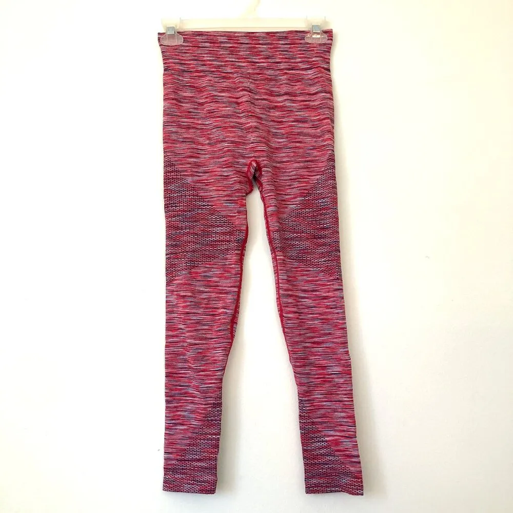 AERIE AMERICAN EAGLE Chill Play Move High Rise Seamless Leggings Red Navy Small - Image 2