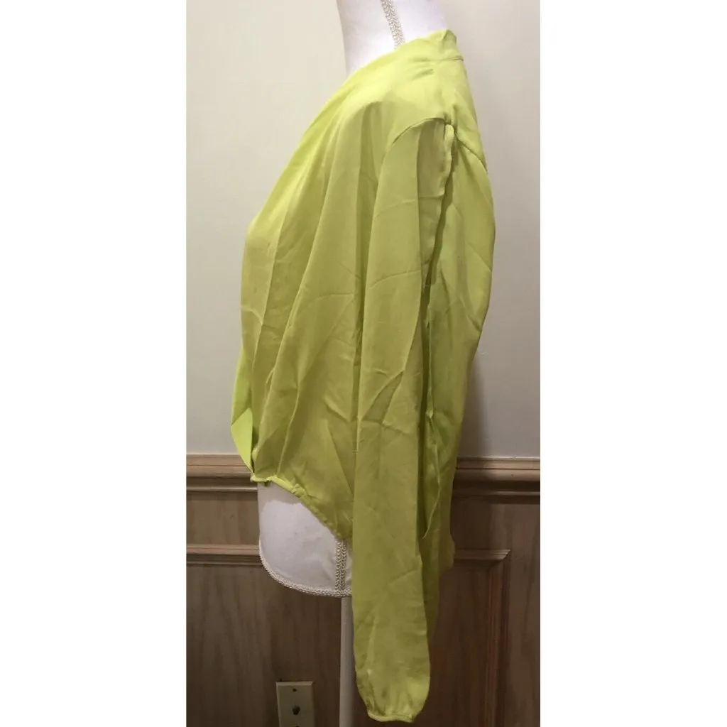 Jealous Tomato ~ Size Medium ~ Lime Green ~ Open V-Neck - Image 3