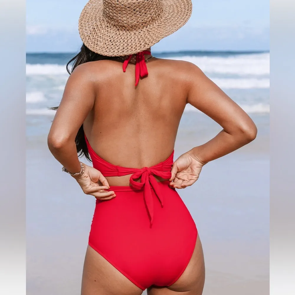 NWT Cupshe Super Bloom Ruffled Bikini Top & Slim Sculpt Bottoms Set - Image 3