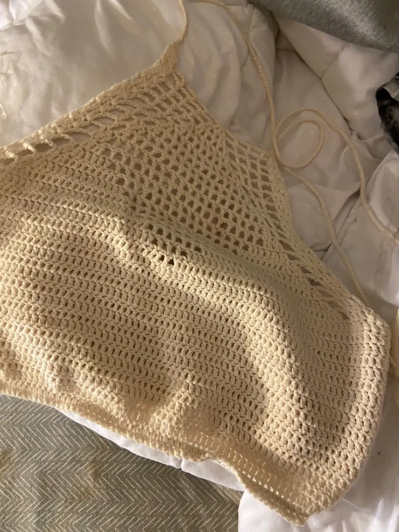 crochet halter top White - Image 2