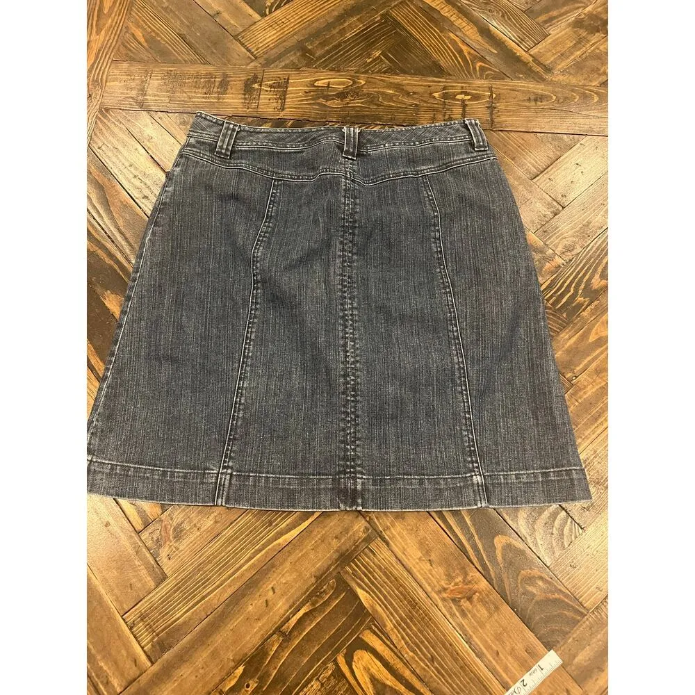 VTG Talbots Y2K Blue Jean Skirt Women 12 Grunge Stretch Comfy Feminine Dainty - Image 3