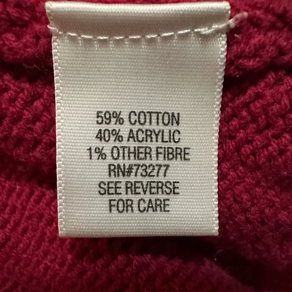 Sonoma Vintage Y2K Hooded Red White Black Vneck Glittery Knit Sweater Large - Image 15