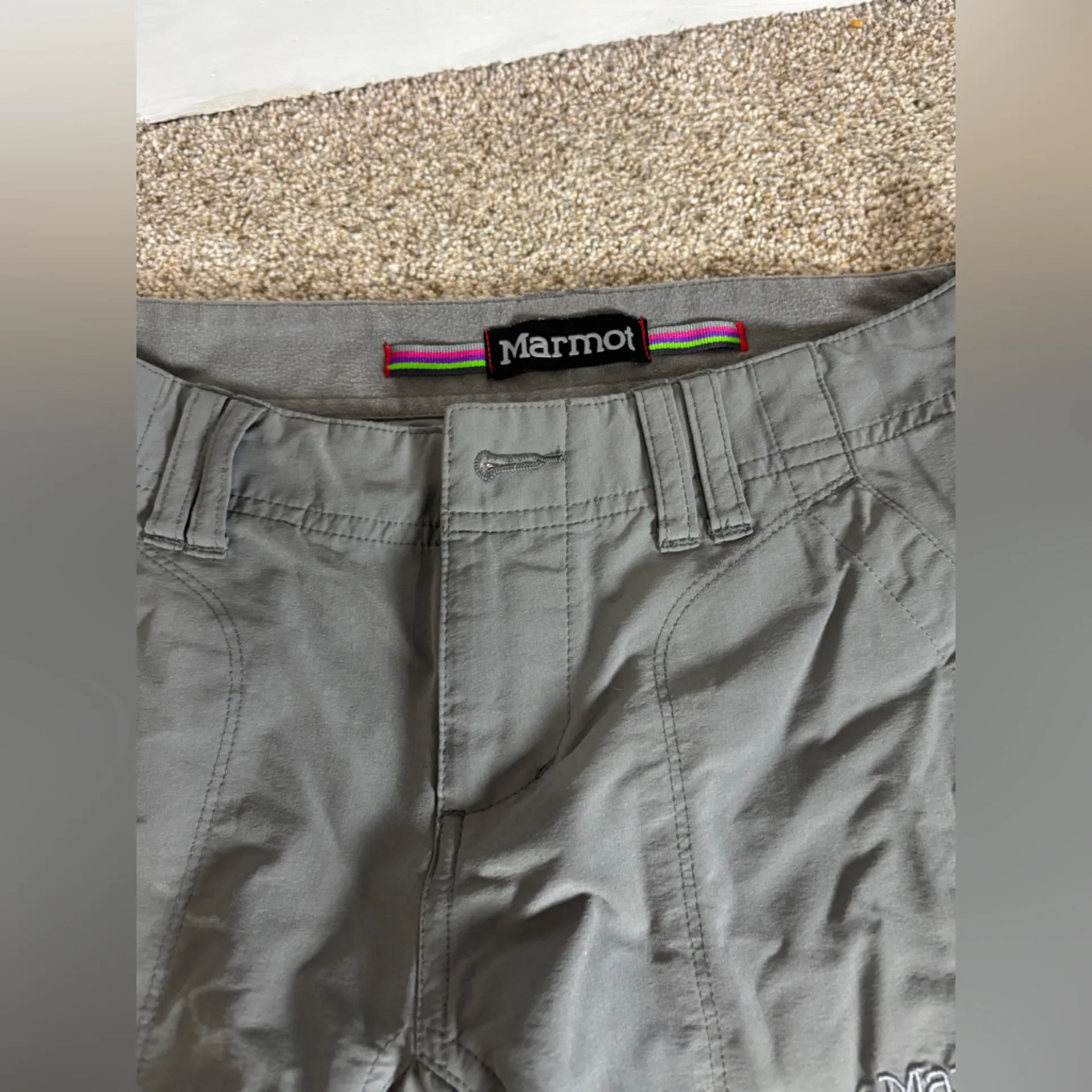 MARMOT Roll-Up Pant Women 4 Gray Straight Nylon Hiking Outdoor Pants - Image 4