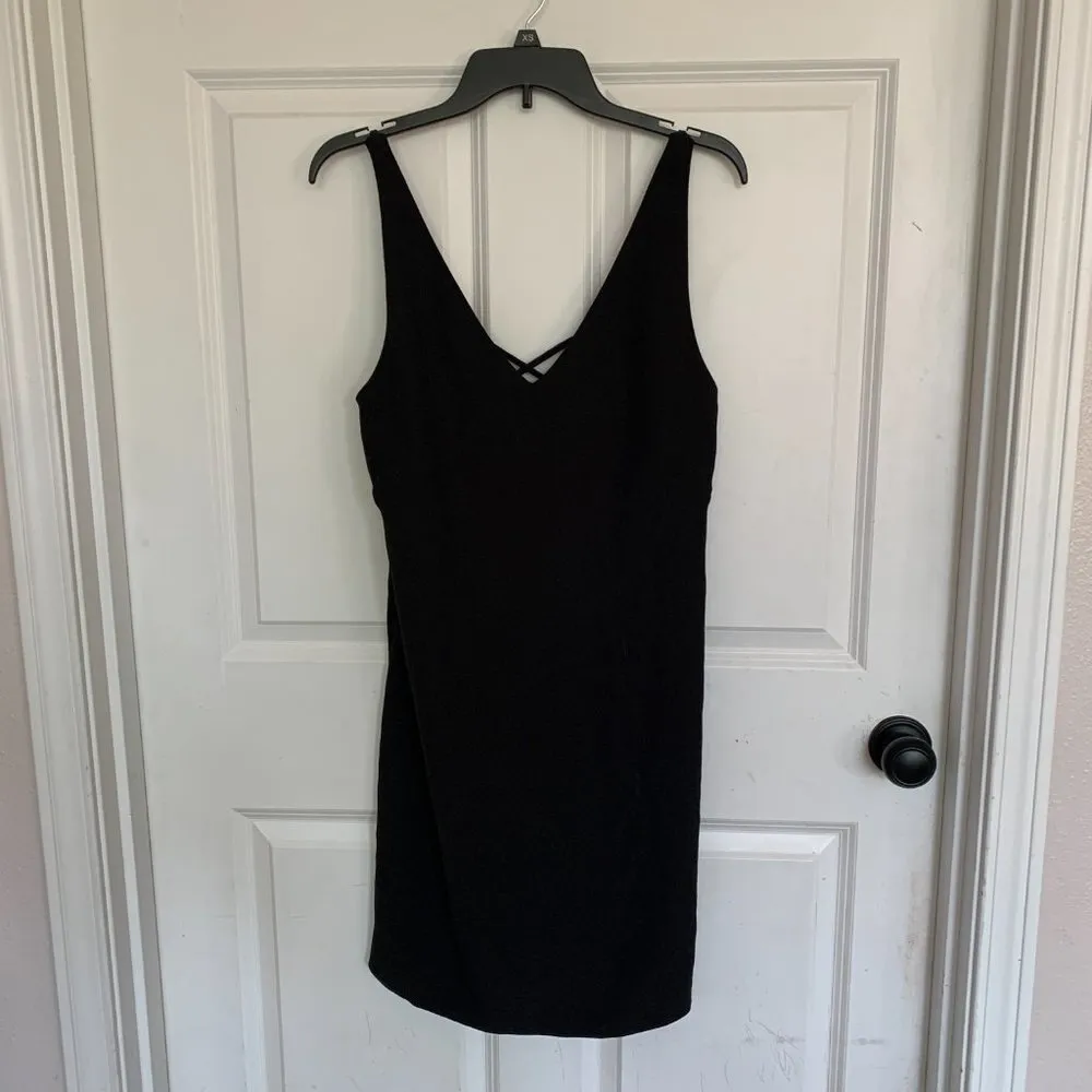 Zara Basic Black Midi Slip Dress Strappy Size Medium - Image 2