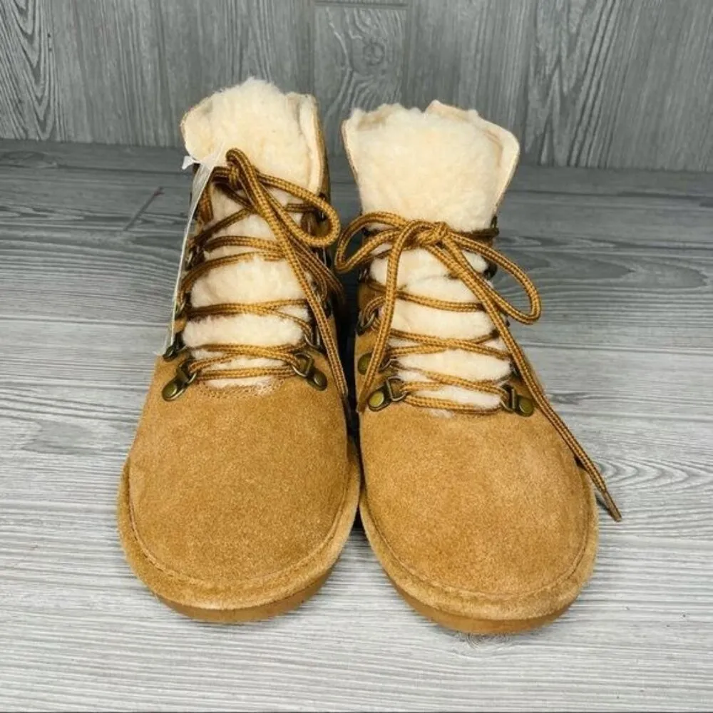 Bearpaw Kerri Suede Lace-up Boots shoes NeverWet suede wide 7 brown winter - Image 3