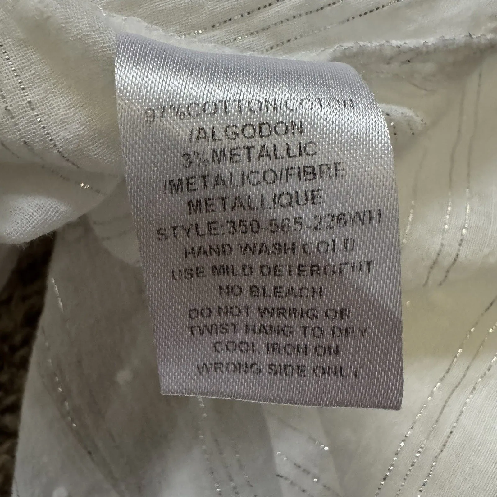 Roper Women M Western Cowgirl Shirt Pearl Snap Embroidered White Silver Metallic Size M - Image 4