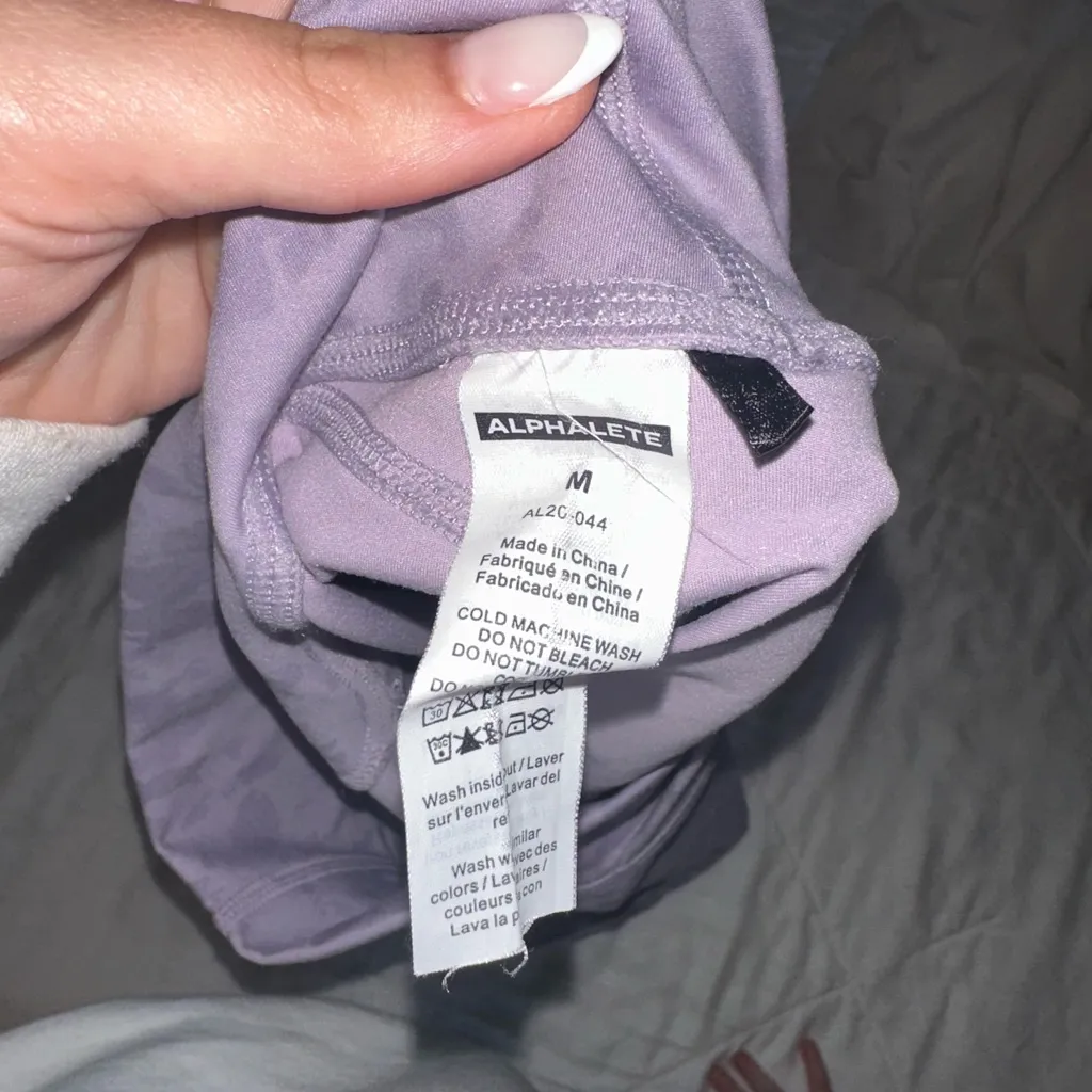 Purple crossover Patterned workout alphalete Athletic Shorts - Image 3