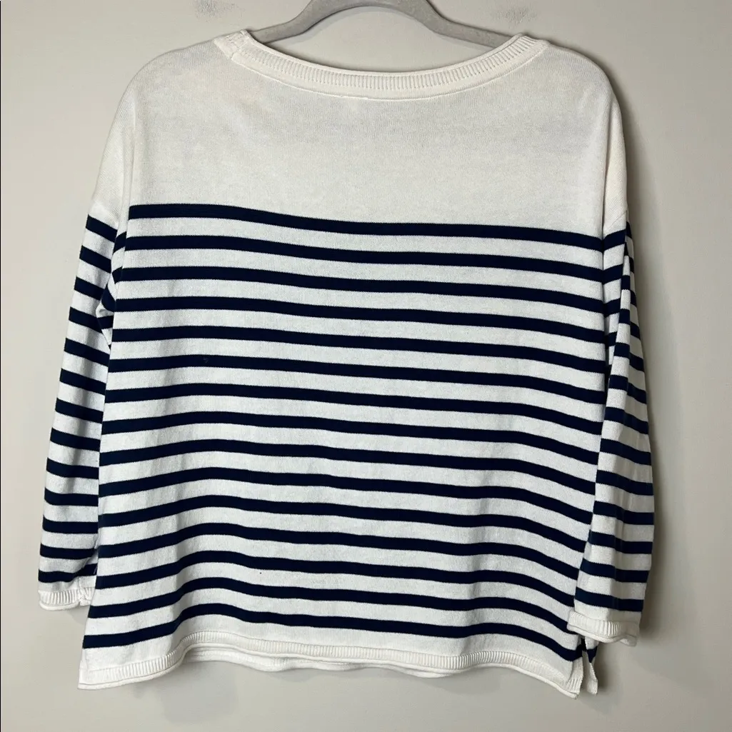 Pact Sweater Mediu 100% Organic Cotton Stripe Nautical Coastal Preppy Minimalist - Image 5