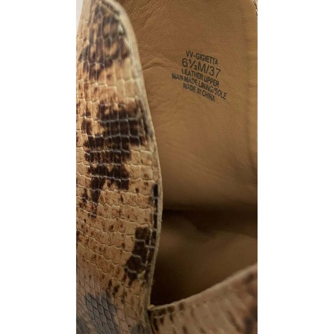 Vince Camuto Gigietta Faux Snake Skin High Block Heel Western Booties Size 6.5M - Image 11