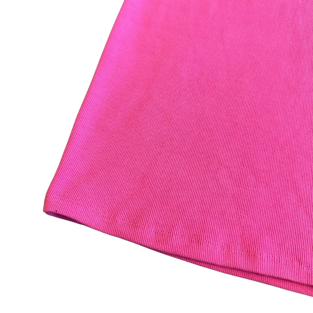 Signature 8 Bright Pink Bodycon Dress Tank Top Stretch Ribbed Size Small Women's - Image 5