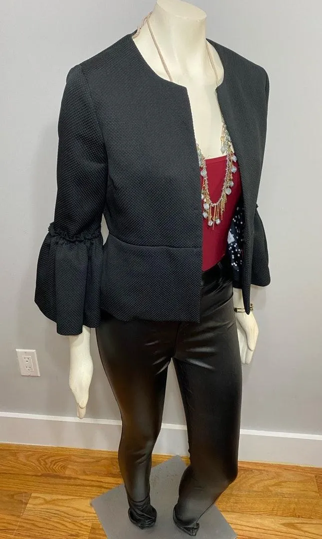 Isaac Mizrahi Collarless Bell Sleeve Blazer - Image 3