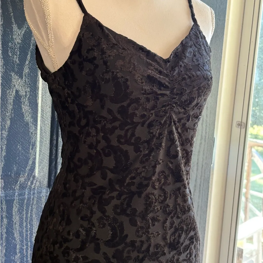 Rachel Zoe size Small Elegant Black Velvet Tooled Dress - Image 2