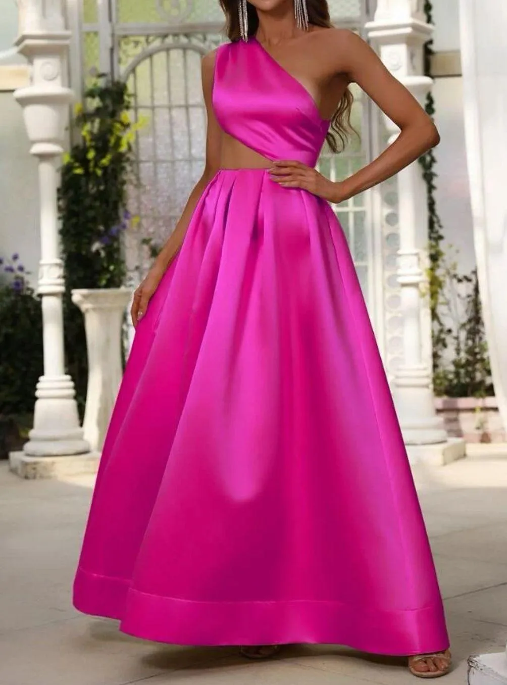 Pink Cutout Prom Dress - Image 2