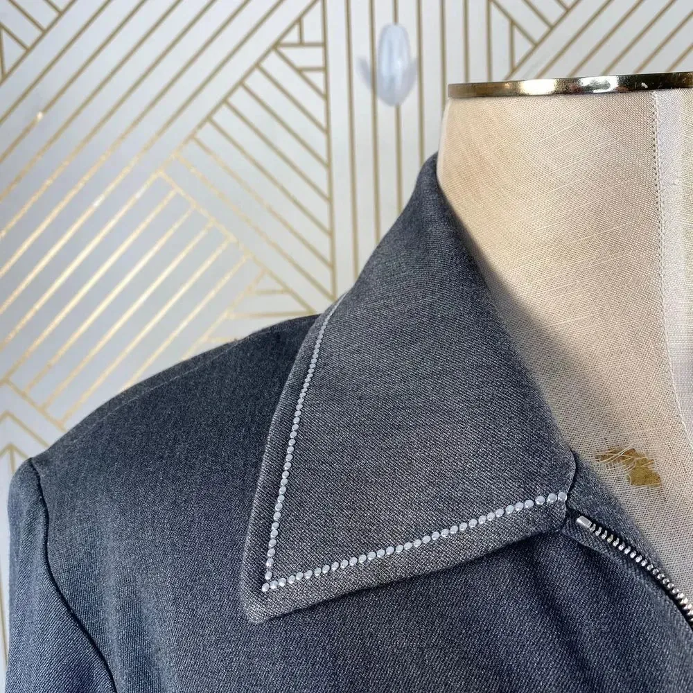 St. John Sport by Marie Gray Zip Studded Blazer‎ Size M - Image 3