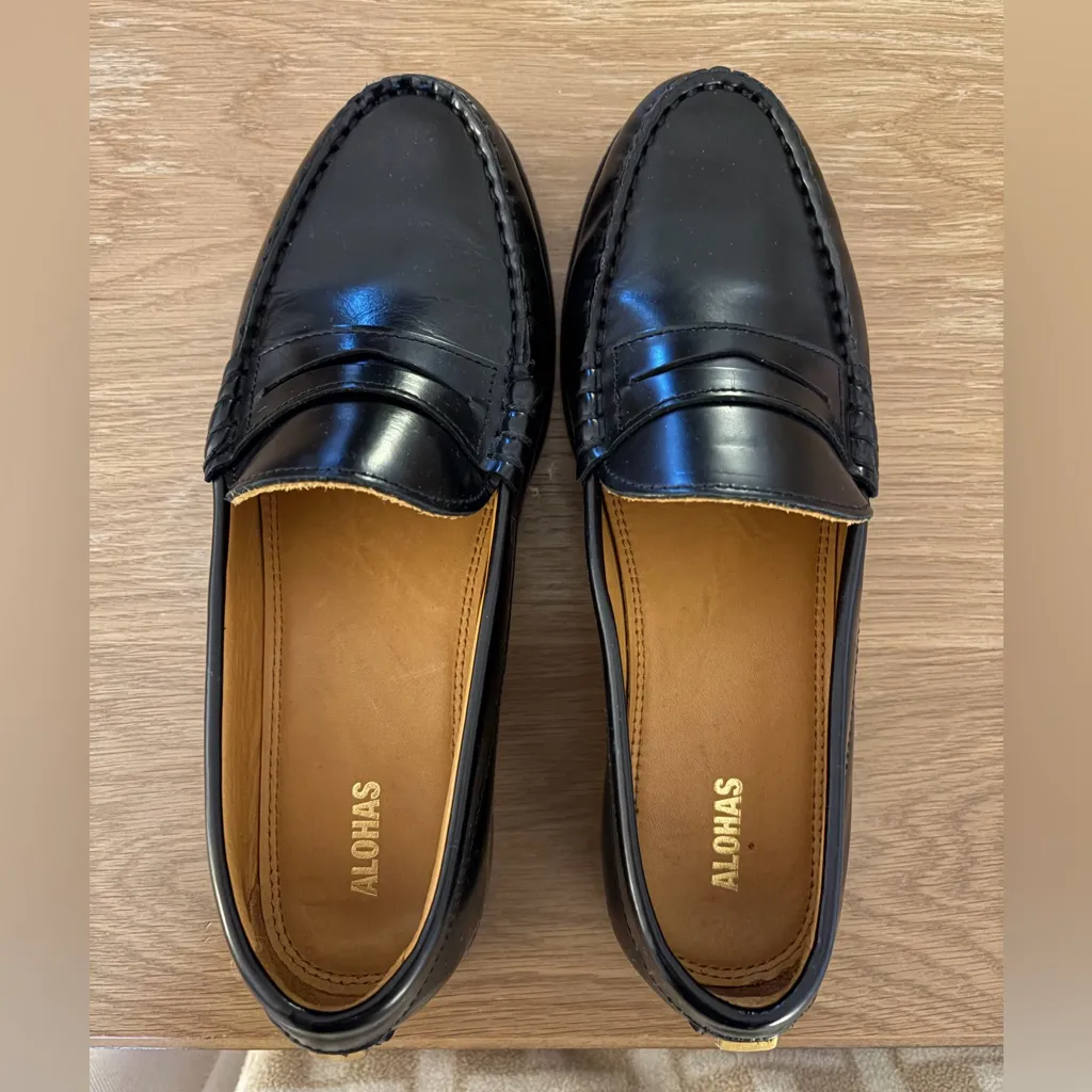 ALOHAS Black Penny Loafers - Image 2