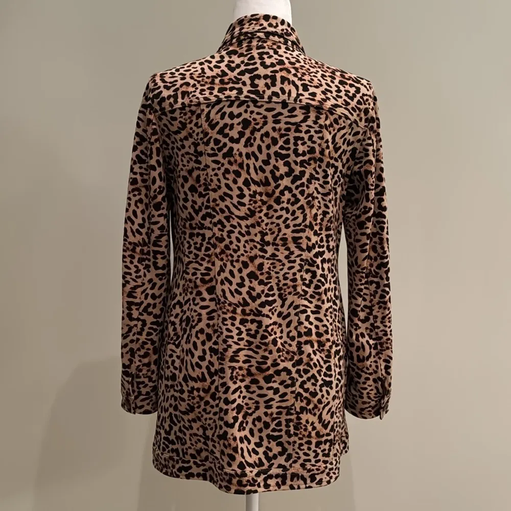 Chico’s Cheetah Print Button Front Shirt Jacket - Image 7