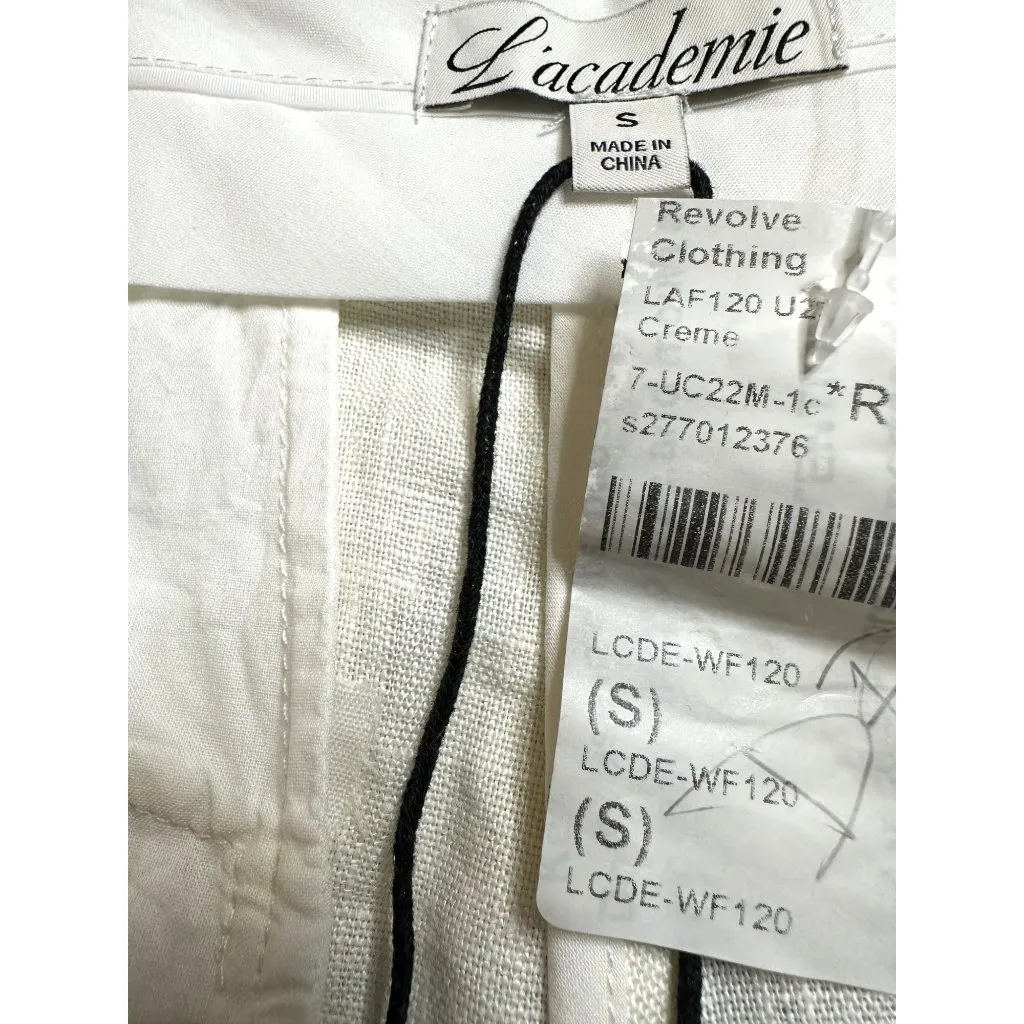 L'Academie Carinne Short in Creme Small New Womens Tailored Linen - Image 6
