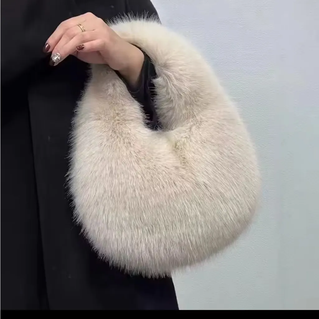 Fashion Soft Plush Half Moon Bags - Image 3