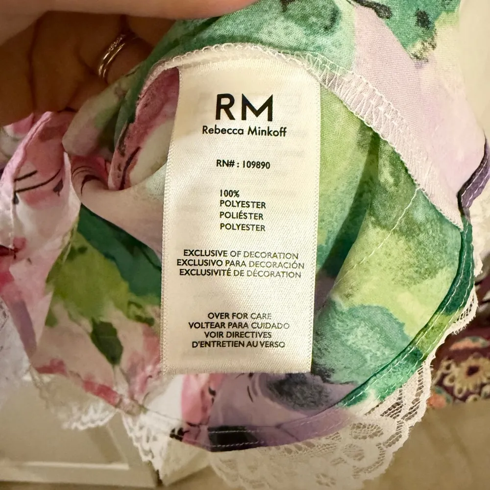 RM Rebecca Minkoff Floral Lace Sleeveless Top Flowers Pastels Size Large - Image 3