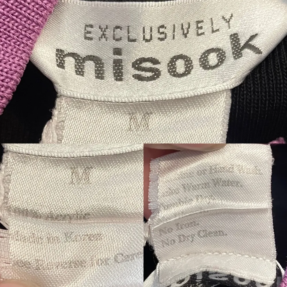 Exclusively Misook Womens Jacket Cardigan Black Purple Unstructured Medium - Image 8