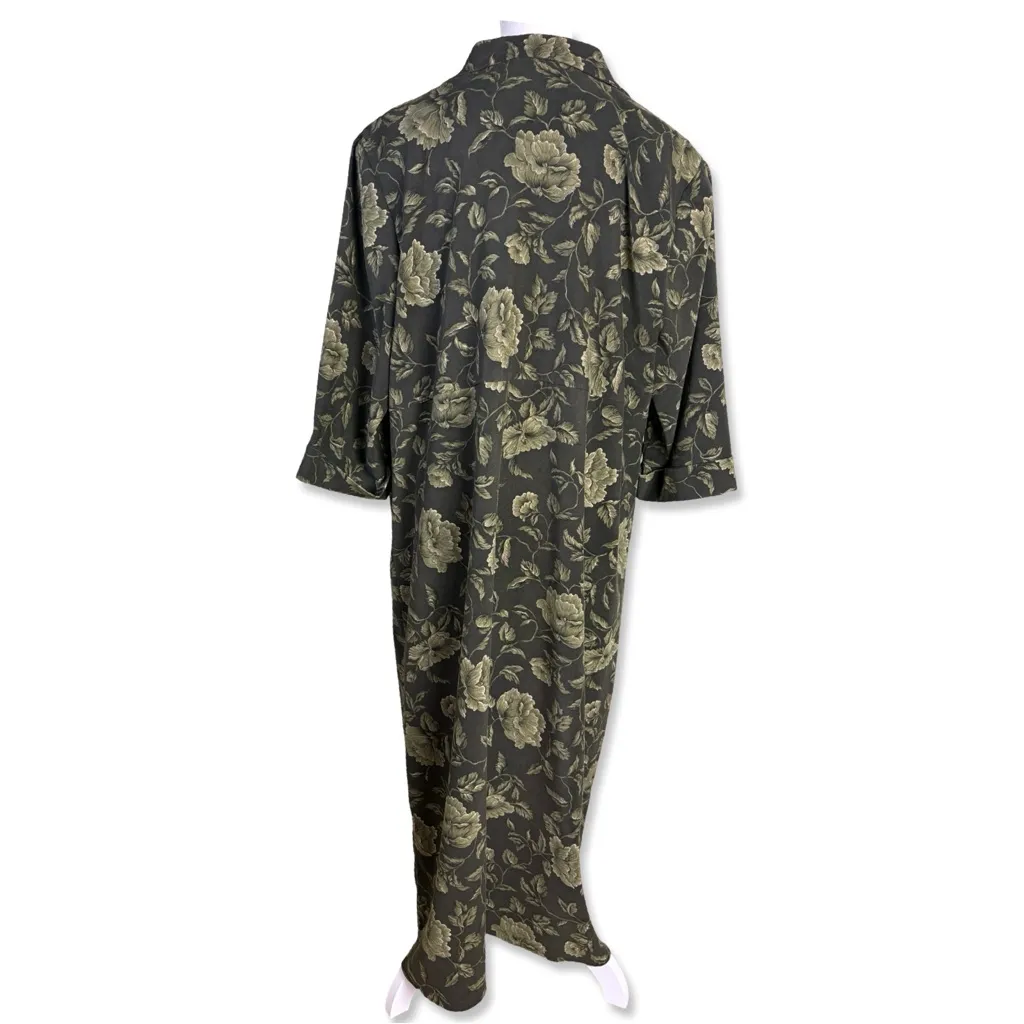 TALBOTS Dark Green Floral Maxi Dress - Image 3