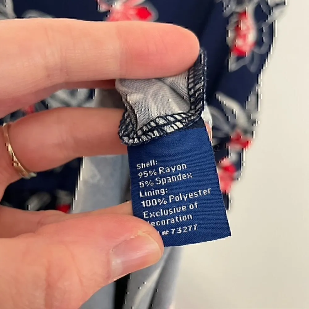 NEW NWT APT. 9 Navy Red White Floral Sleeveless Tank Dress PETITE Medium / PM MP - Image 7