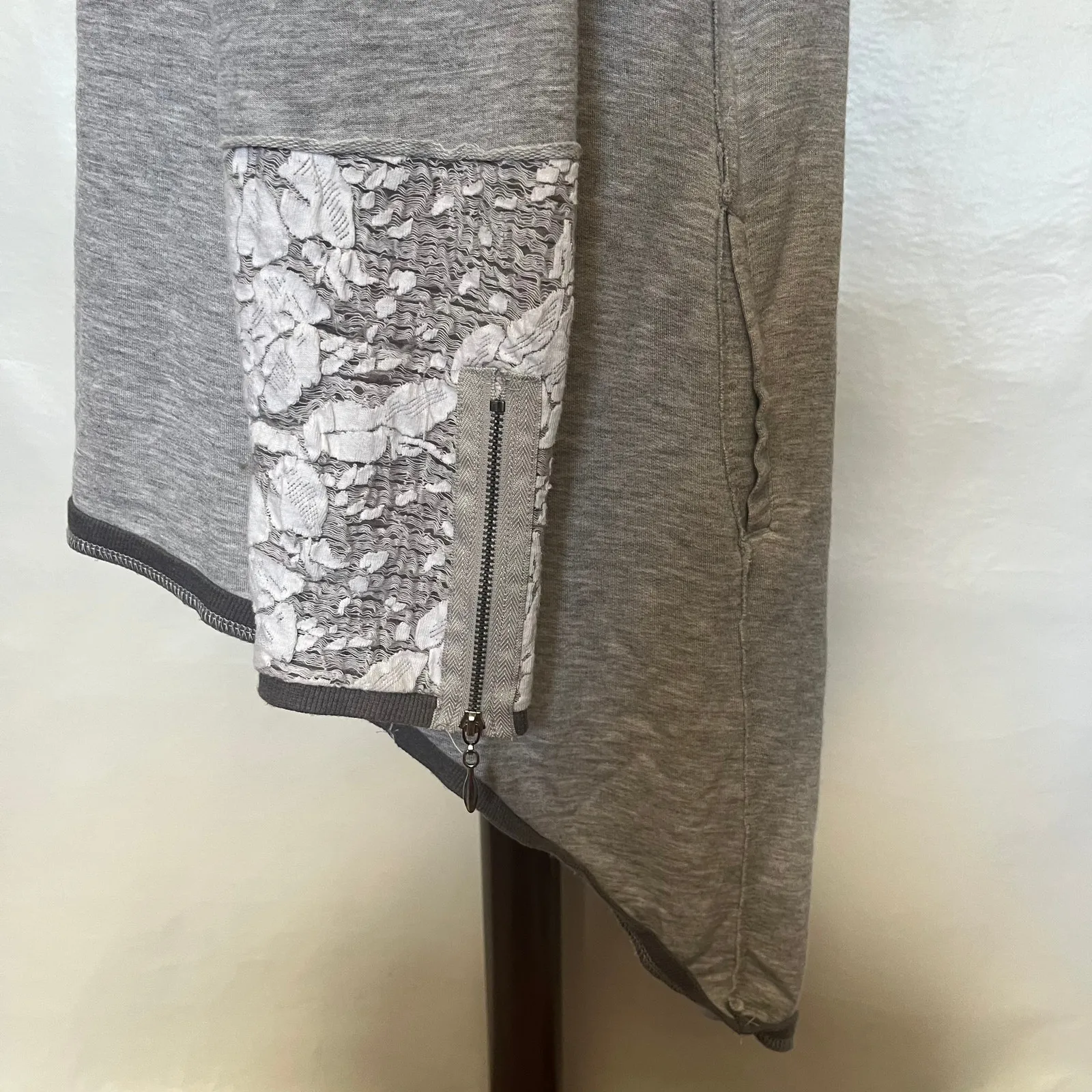 Knox Ros Duster Womens Cardigan Top Sz L Boho Lace Pockets Romantic Hi Low Cozy - Image 7