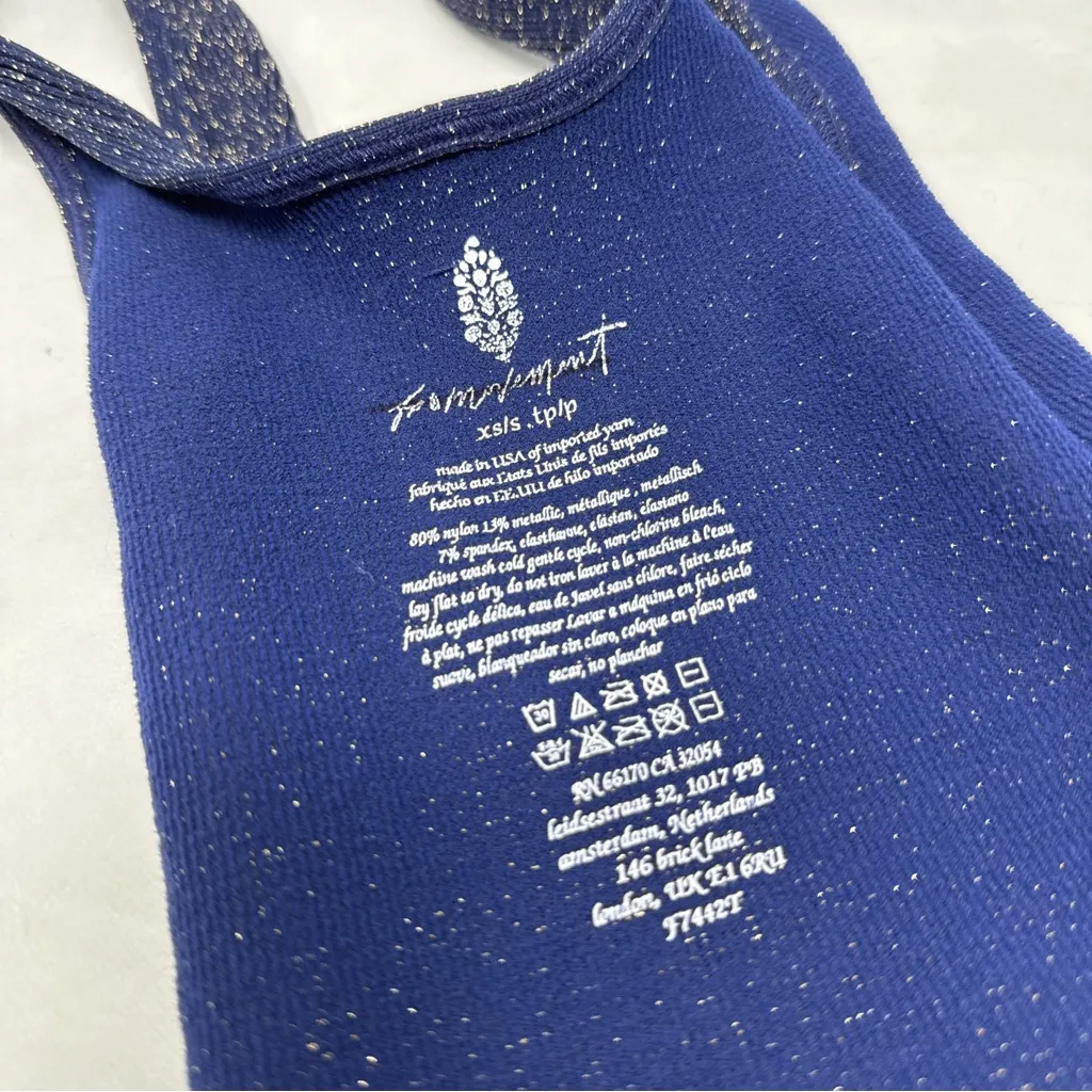 NEW Free People Movement Happiness Runs Lurex Square Neck Crop Cami Tank Top XS - Image 5