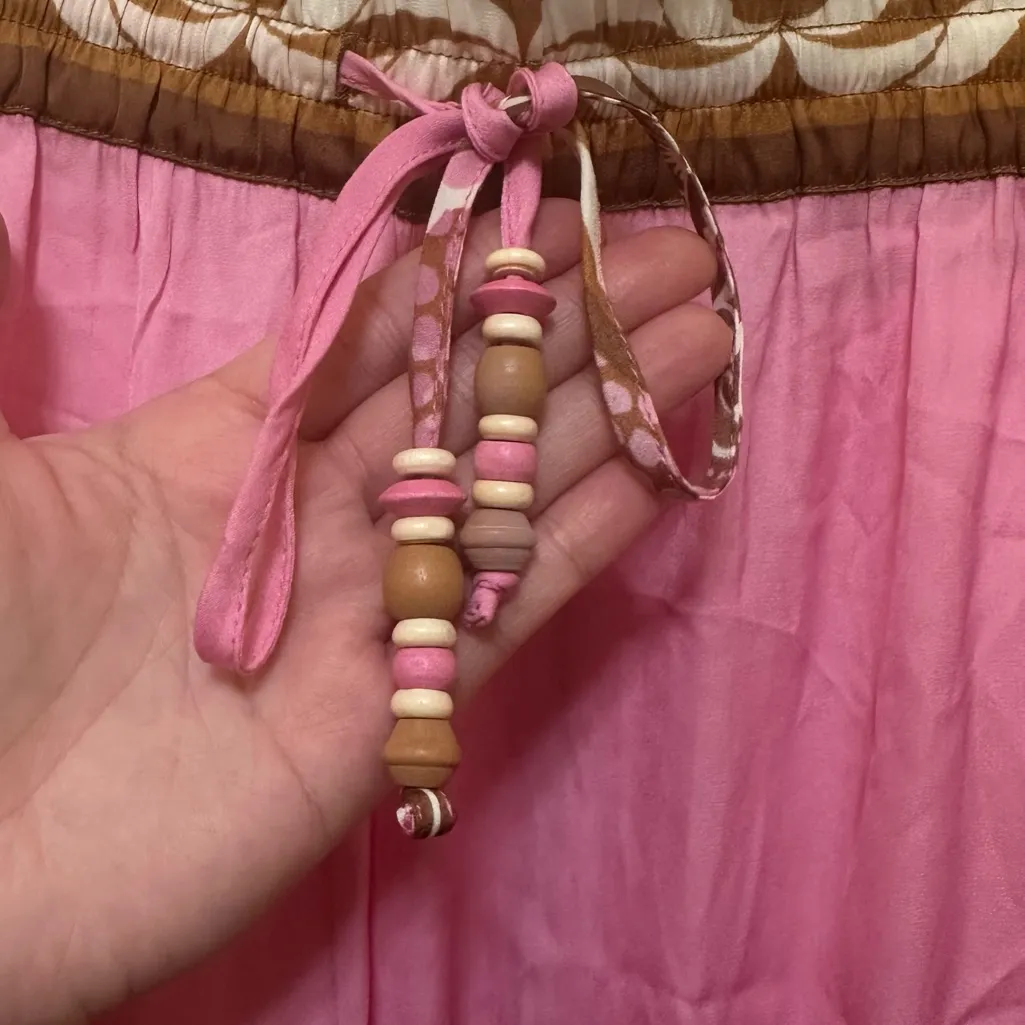 Maison D’Amélie Pink Palm Wide Leg Resort Pants M Boho Beachy Vacation NWT Size M - Image 6