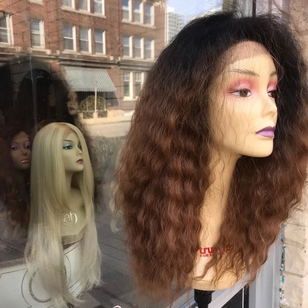 Ombré long wavy Ethnic wig brown 6X6 Freepart wig - Image 3