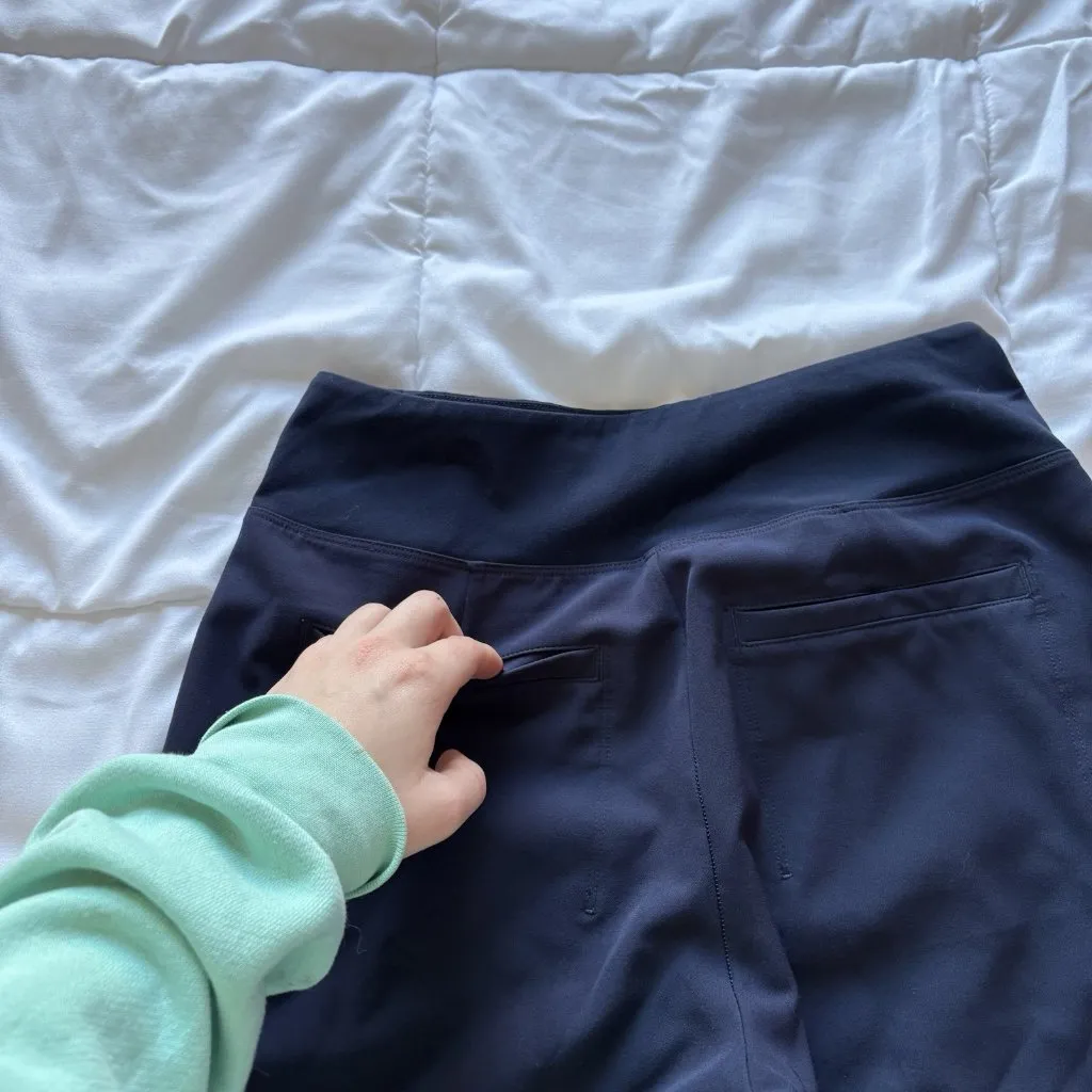 Athleta Womens Size 2 Pants Navy Blue Slim Straight Pull On Office Casual - Image 10