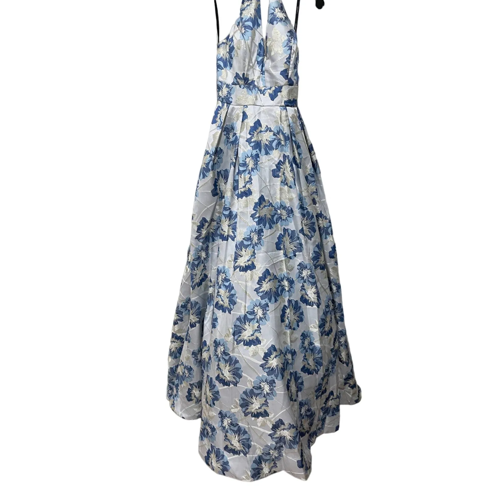 Speechless Blue Metallic Halter Evening Formal Dress Gown Size‎ 0 New with Tags - Image 7
