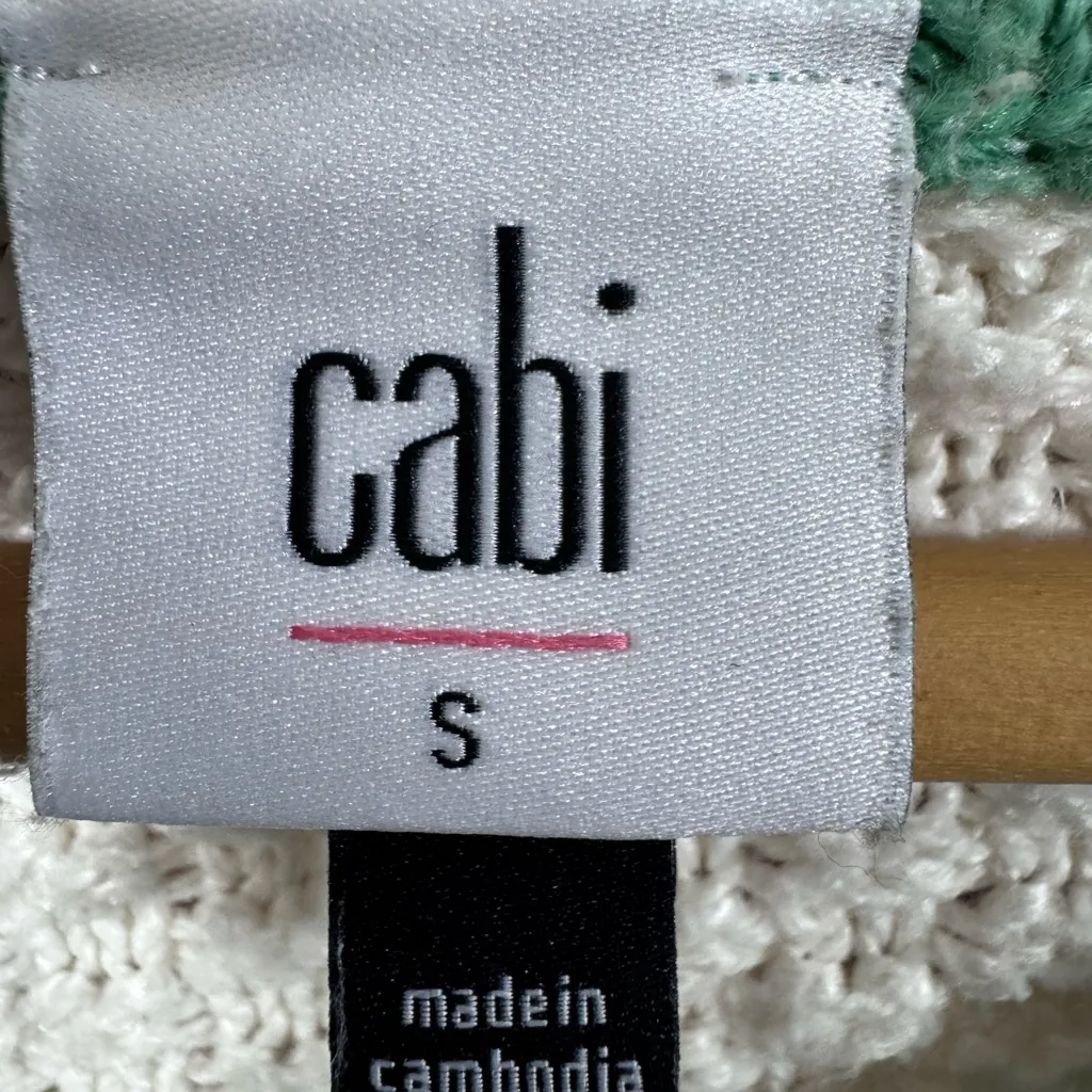 Cabi Mix Stitch Multicolor Striped V-Neck Sweater - Image 7
